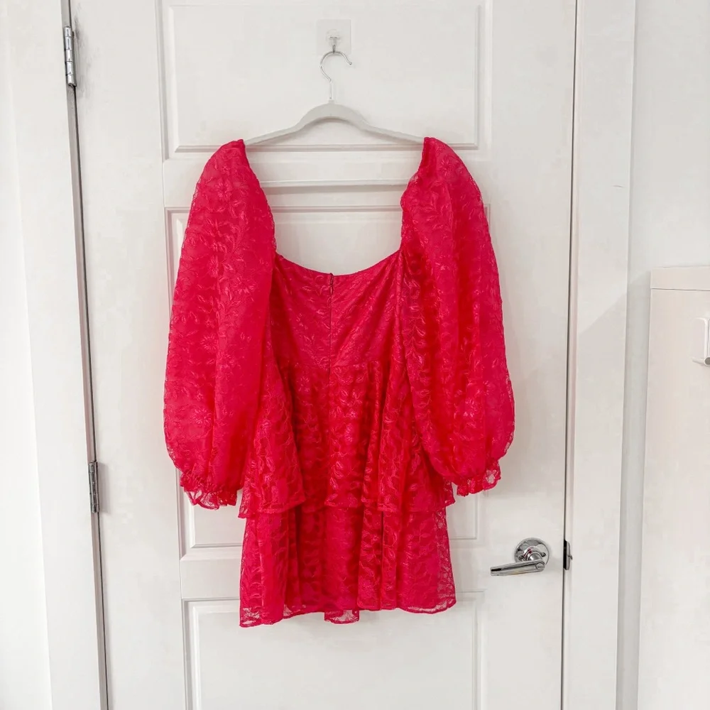 Majorelle Brielle Floral Lace Puff Long Sleeve Dress_6